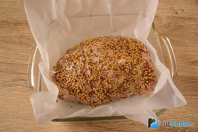 Мясо во французской горчице в форме