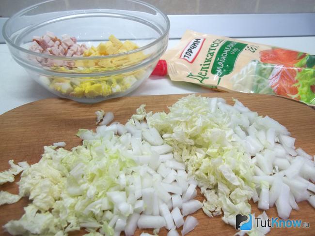Капуста нарезана
