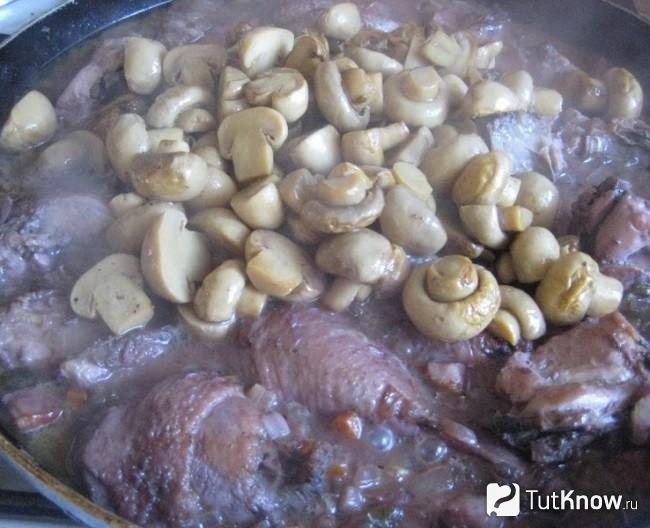 Готовим курицу с шампиньонами