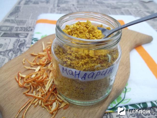 Готовая заготовка сушеного порошка из мандариновой цедры