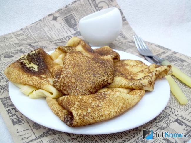Готовые манные блины на пиве и молоке