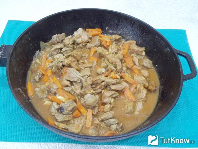 Мясо тушится
