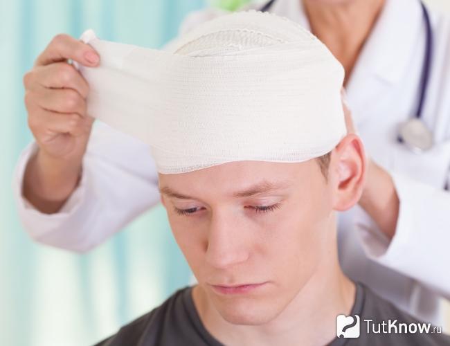 Травма головы у мужчины