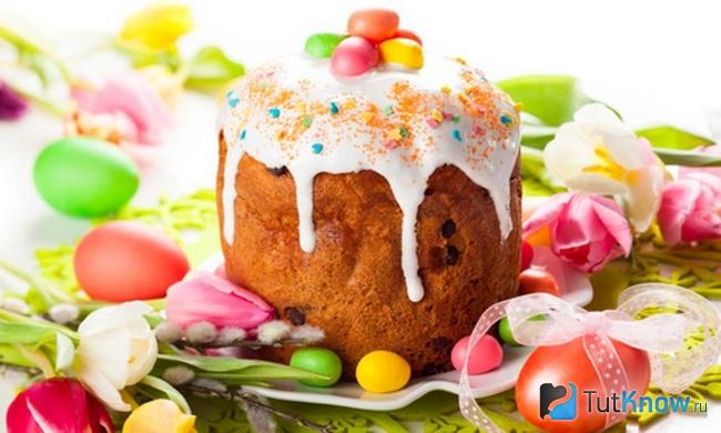 Пасхальный кулич крупным планом