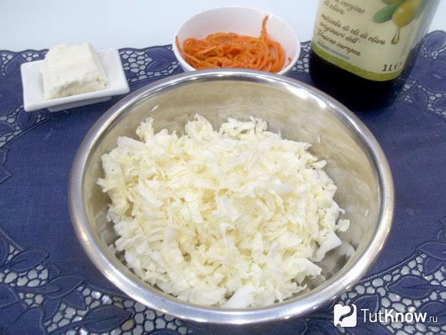Пекинская капуста нашинкована
