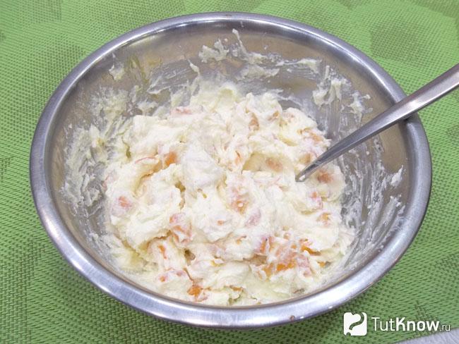 Творожная масса перемешана