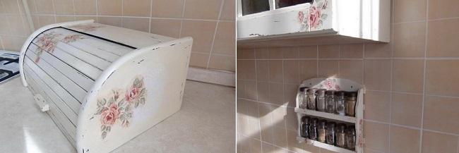 Отреставрированная хлебница и кухонные полки