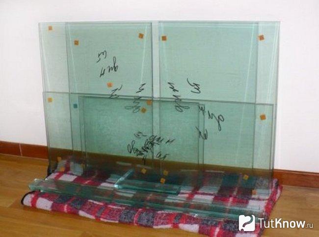 Стеклянные панели для сборки аквариума