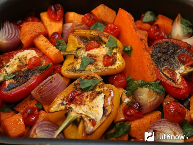 Как запечь овощи в духовке рецепт с фото пошагово в