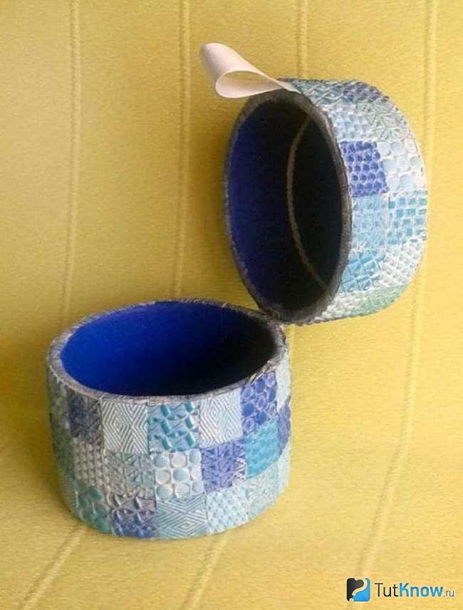 Как выглядит готовая шкатулка из втулок