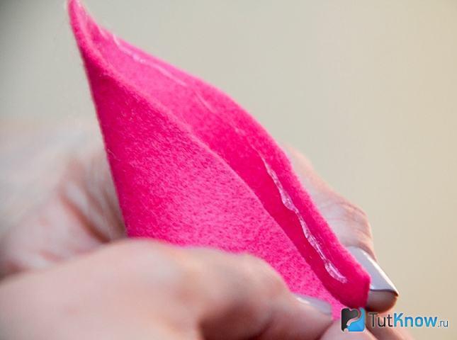 Формирование конуса из фетра