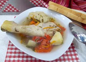 Суп на куриных голенях с овощами