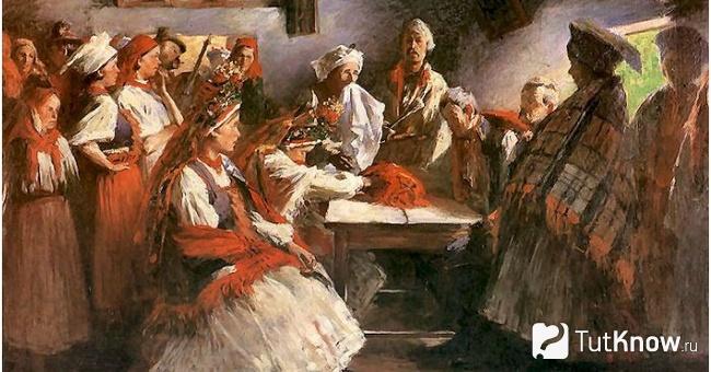 Рисунок классической свадьбы в русском стиле