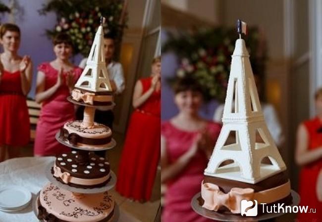 Свадебный торт с Эйфелевой башней
