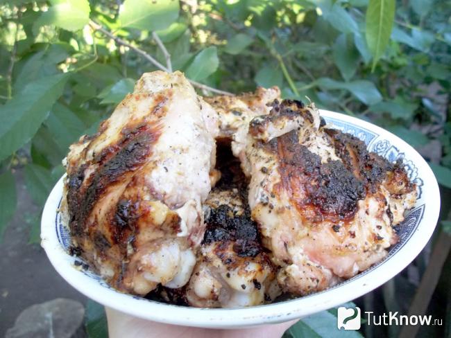 Готовый шашлык из курицы