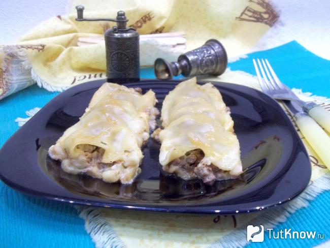 Готовые каннеллони с уткой