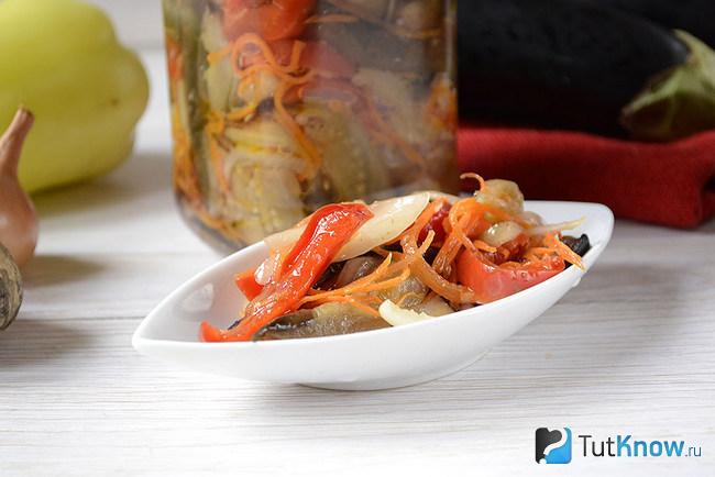 Баклажаны по-корейски готовы к употреблению