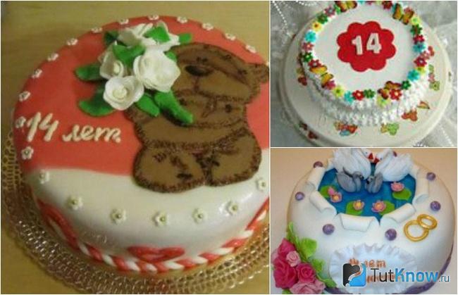 Три варианта торта для празднования 14-летия свадьбы