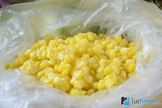 Замороженная кукуруза крупным планом