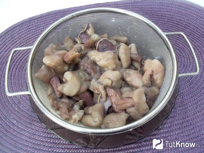 Грибы нарезаны кусочками