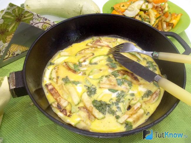 Готовый омлет с кабачками по Дюкану