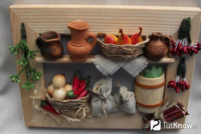 Украшаем панно веточками