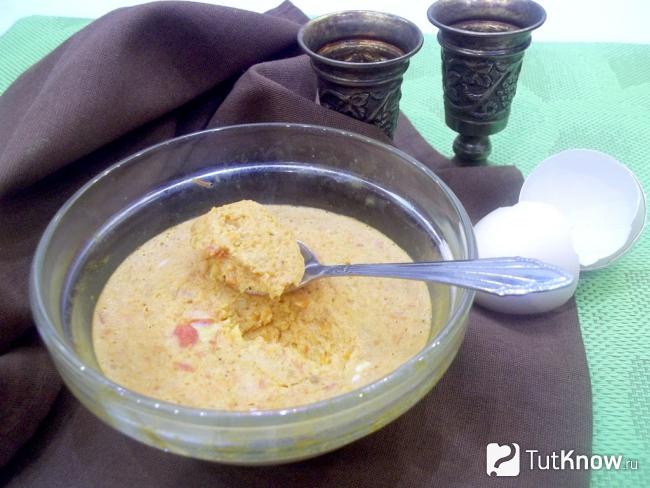 Готовый омлет из кабачковой икры на пару