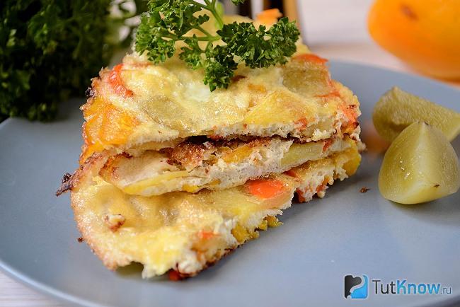 Фритата с картофелем и перцем