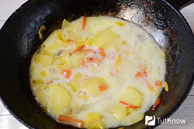Овощная начинка для фритаты с яичной заливкой