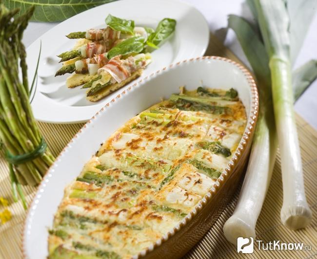 Гратен с пореем и сыром Маруаль