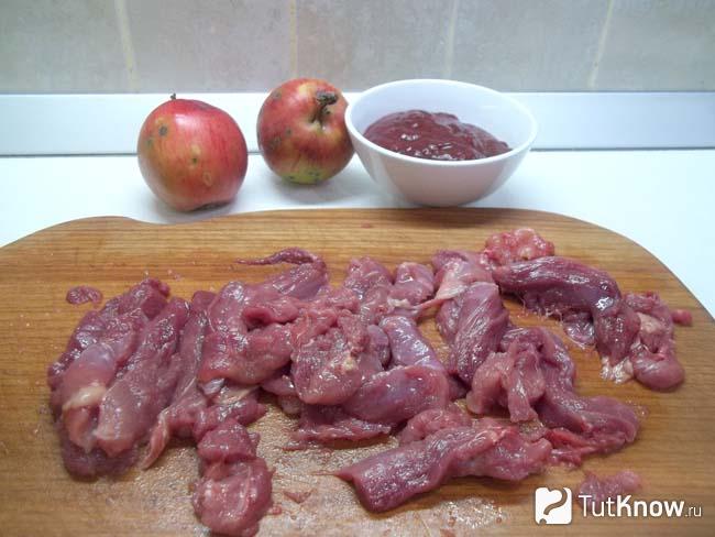 Филе нарезано кусочками