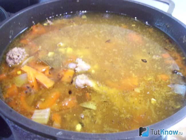 Готовое жаркое с уткой, картофелем и овощами