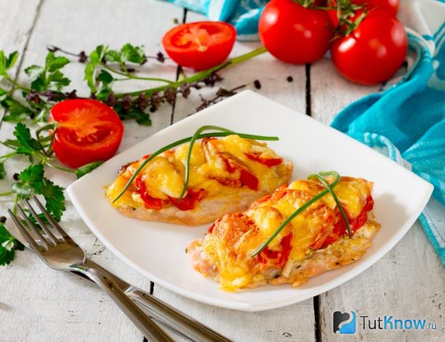 Запечённое куриное филе с сыром