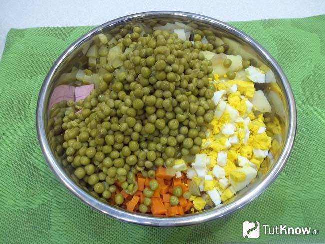 К продуктам добавлен зеленый горошек