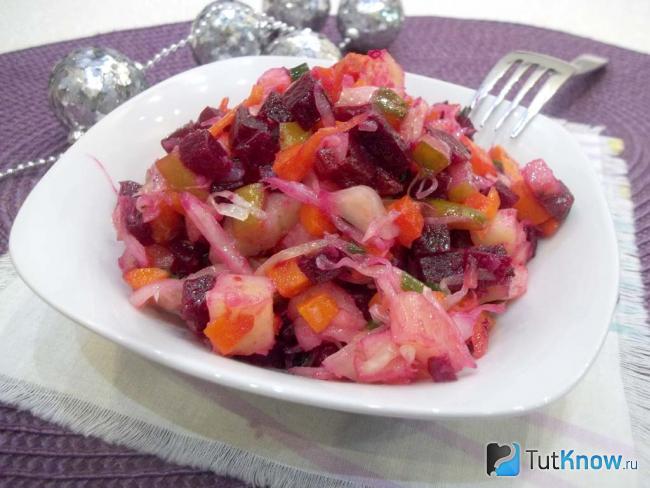 Готовый домашний вкусный винегрет