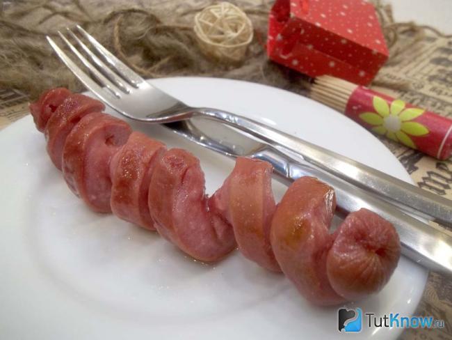 Готовые сосиски-спиральки