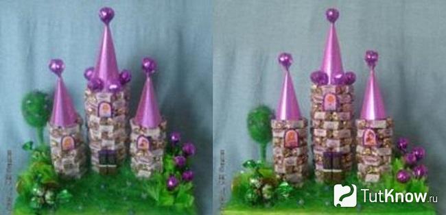 Замок из конфет