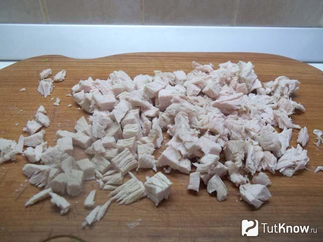 Филе нарезано кубиками
