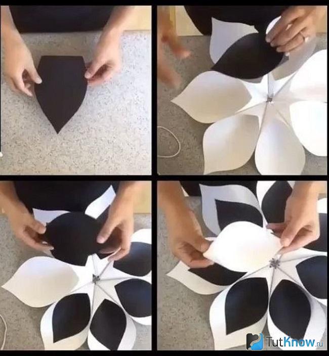 Схема по созданию бумажного цветка