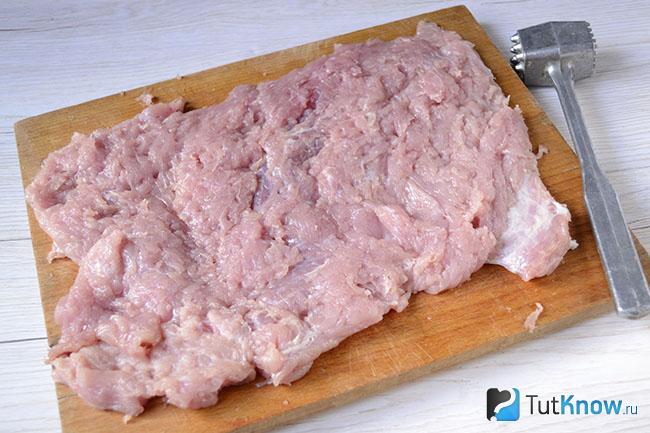Отбитое мясо свинины