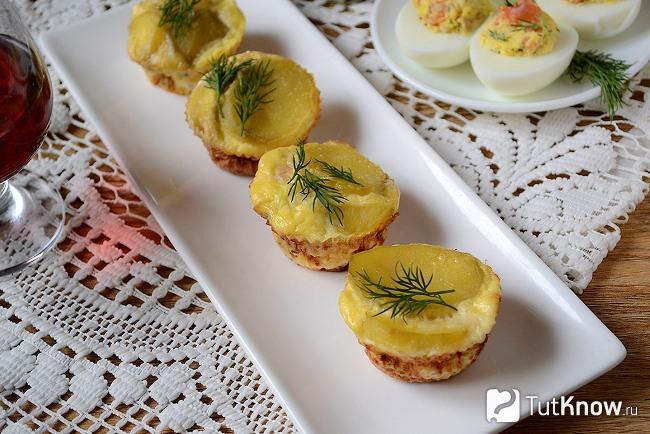 Готовые картофельные мини запеканки с сыром Фета