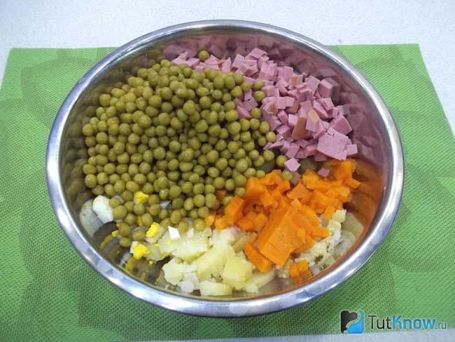 К продуктам добавлены горошек
