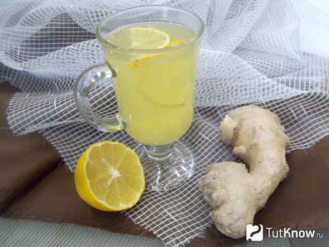 Готовый имбирно-лимонный чай с медом
