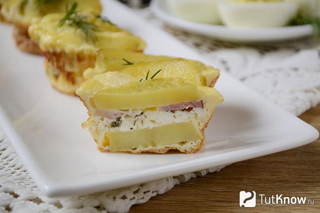Картофельные мини запеканки с сыром Фета