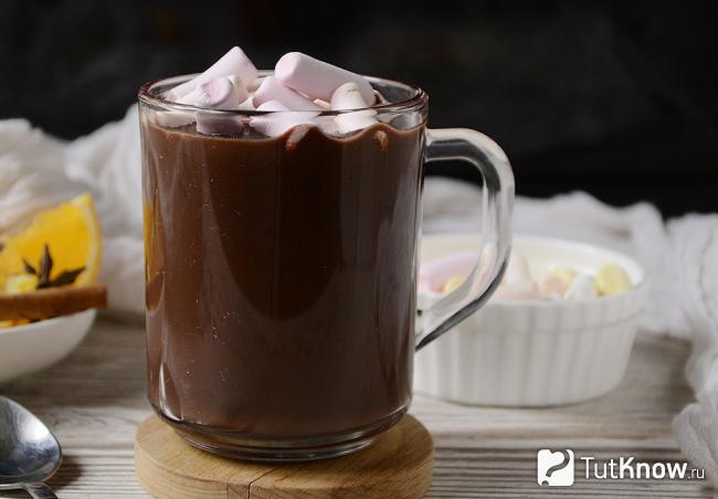 Густой горячий шоколад из какао-порошка
