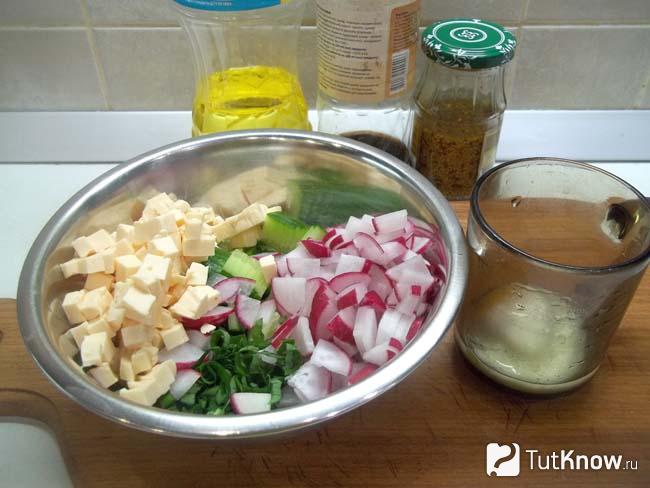Продукты соединены, пашот отварен