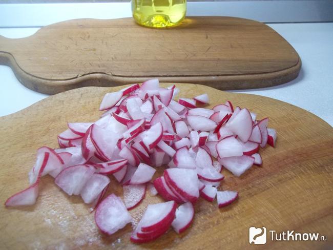 Редис нарезаны