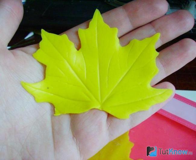Нанесение линий на кленовый лист