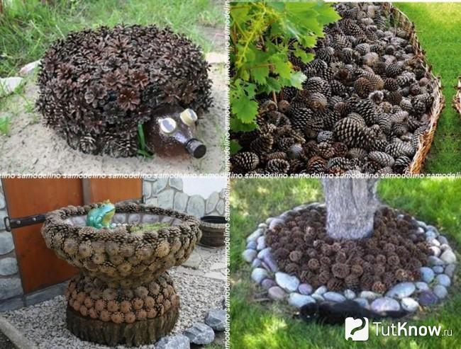Варианты поделок для дачи из шишек