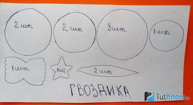 Шаблон создания искусственной гвоздики